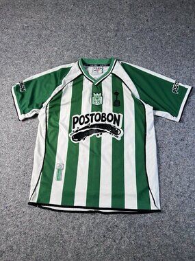 Atletico Nacional Jersey L Club Sports Postobon Vintage Soccer Green Colombia